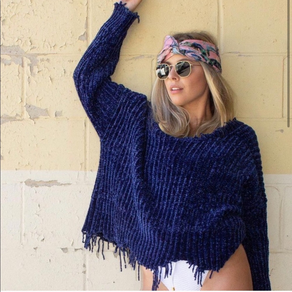 Electric Blue “Shop Resurrection” Sweater